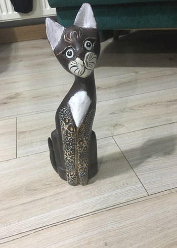 Kahverengi Dekoratif Kedi Figürü - Görsel 3