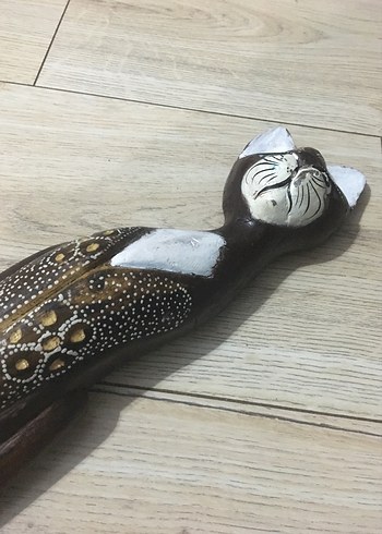 Kahverengi Dekoratif Kedi Figürü - Görsel 2