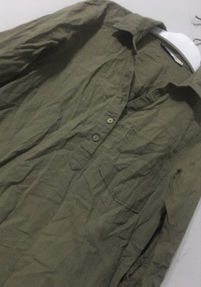 Haki Keten Gömlek - Görsel 2