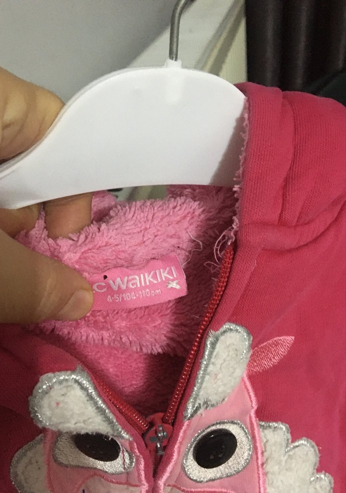 Kız Çocuk Pembe Nakışlı Fermuarlı Yelek - Görsel 4