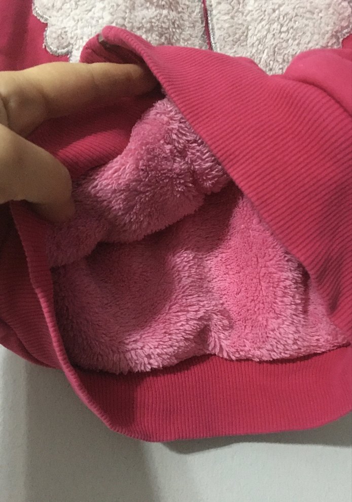 Kız Çocuk Pembe Nakışlı Fermuarlı Yelek - Görsel 3