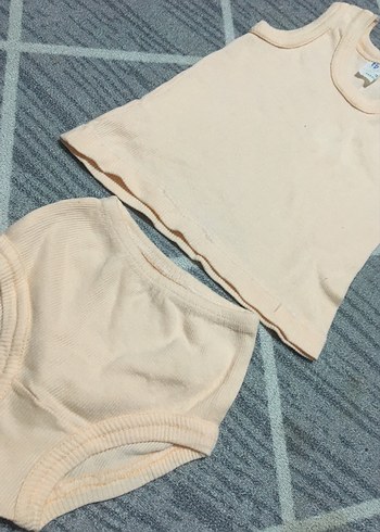 Pastel Bej Çocuk Atlet ve Külot Takımı - Görsel 2