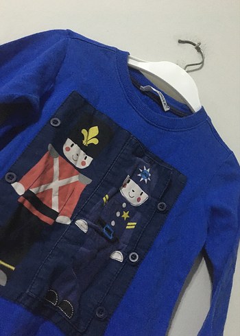 Mavi Uzun Kollu Erkek Sweatshirt - Görsel 2