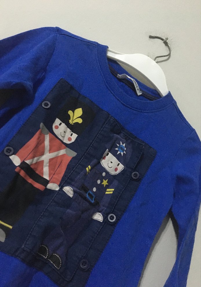 Mavi Uzun Kollu Erkek Sweatshirt - Görsel 2