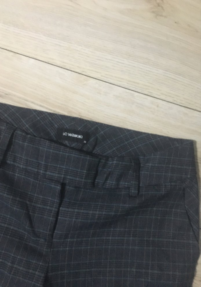 Kadın Gri Midi Kumaş Pantolon - Görsel 3