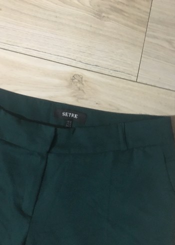 Kadın Koyu Yeşil Kumaş Pantolon - Görsel 3