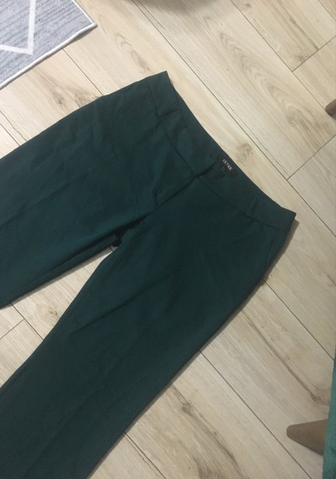 Kadın Koyu Yeşil Kumaş Pantolon - Görsel 2