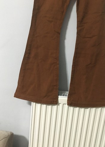 Collezione Kahverengi Kadın Bol Paça Denim Pantolon