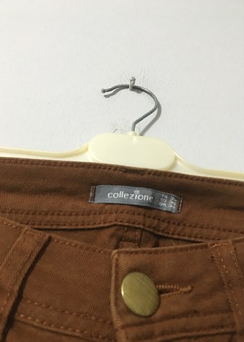s Beden kahverengi Renk Kahverengi Kadın Bol Paça Denim Pantolon