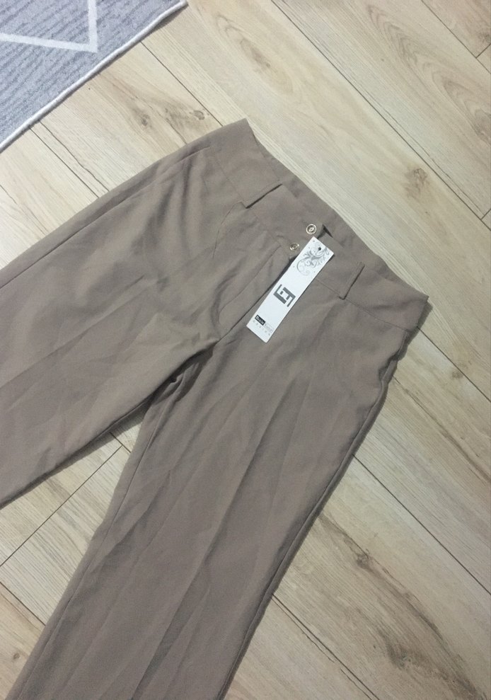 Bej Kadın Kumaş Pantolon Regular Fit - Görsel 2