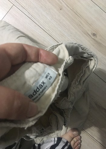 Bej Keten Rahat Kesim Kadın Pantolon - Görsel 4