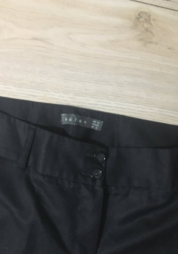 Gri Düğmeli Kadın Kumaş Pantolon - Görsel 3