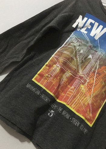 New York Baskılı Gri Erkek Sweatshirt - Görsel 2