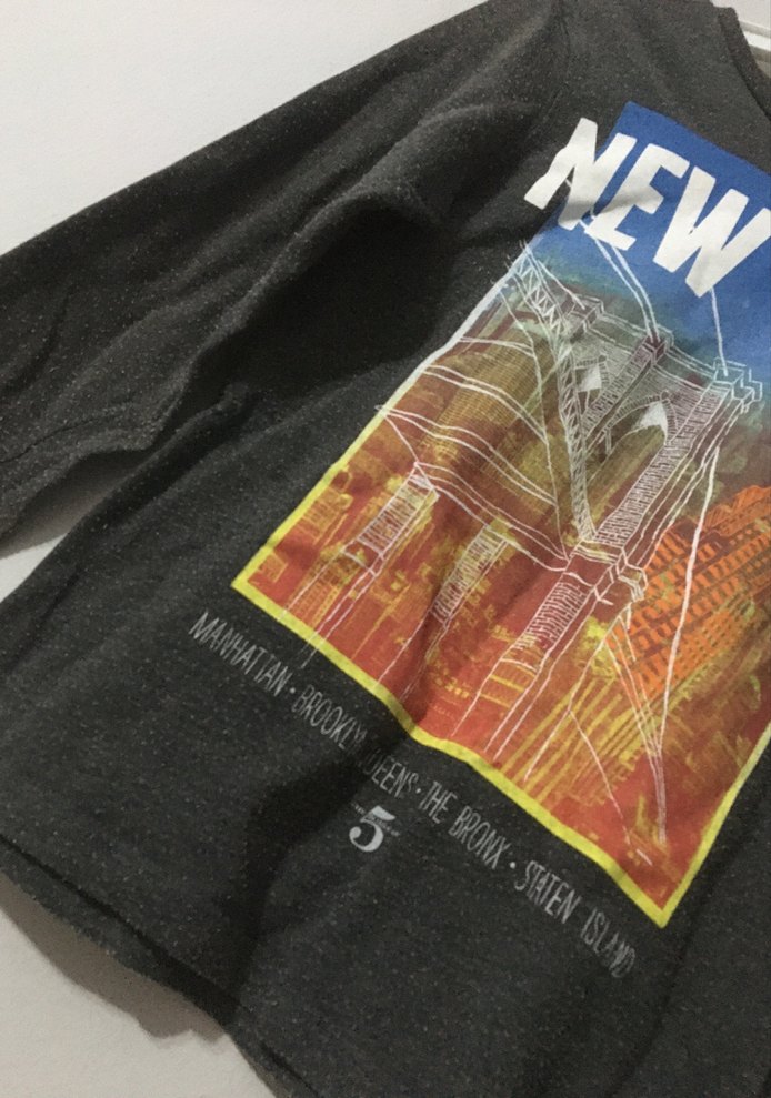 New York Baskılı Gri Erkek Sweatshirt - Görsel 2