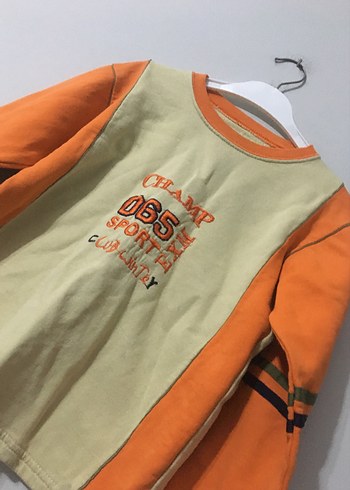 Erkek Çocuk Turuncu Pamuklu Sweatshirt - Görsel 2