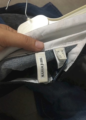 m Beden Mavi Kot Pantolon Bel Detaylı