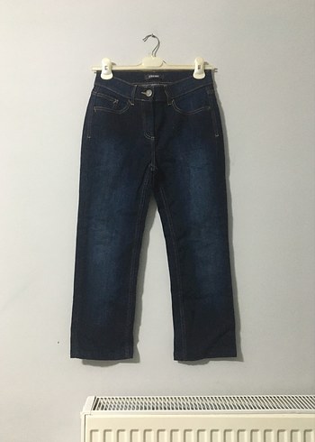 Lacivert Midi Boy Kadın Denim Pantolon