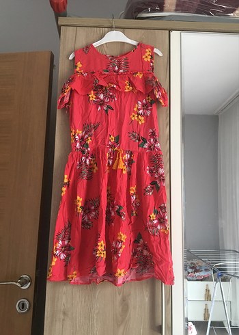 Kız Çocuk Renkli Desenli Volanlı Elbise