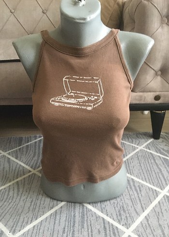 Bej Baskılı Kısa Fit Atlet