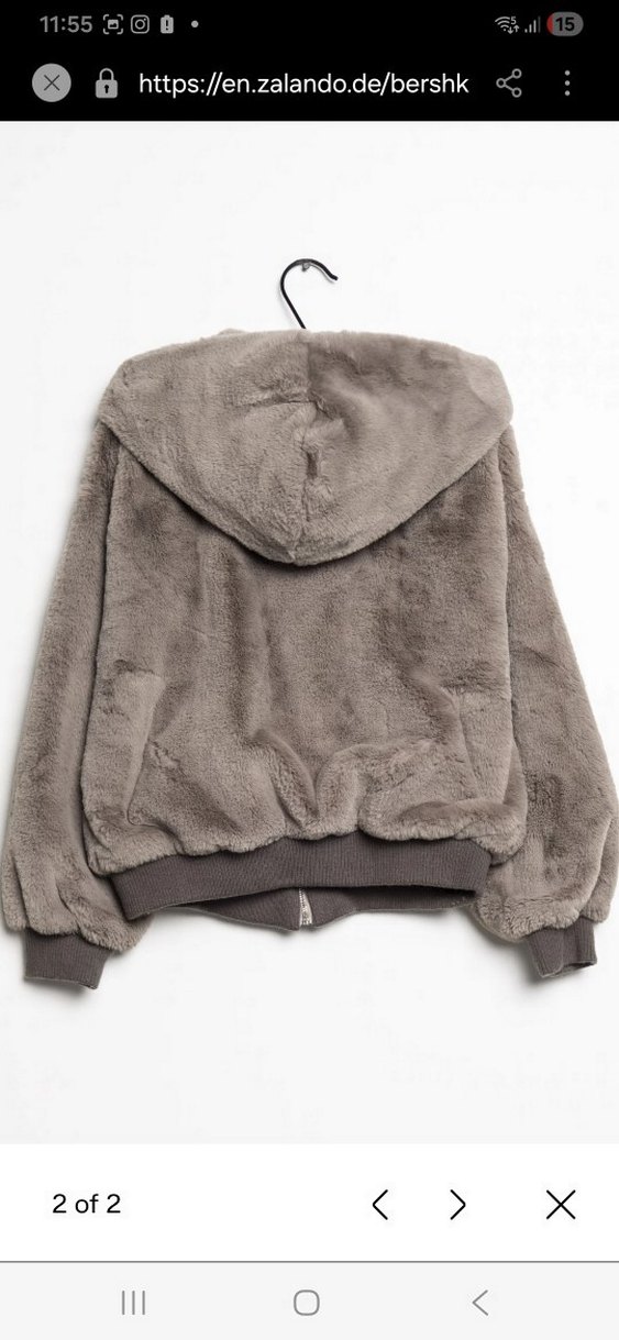 Kapüşonlu Kadın Peluş Mont - Görsel 2