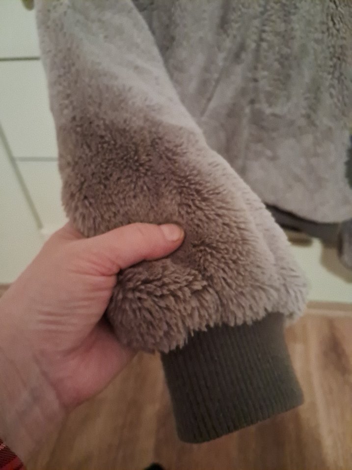 Kapüşonlu Kadın Peluş Mont - Görsel 5