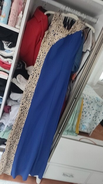 s Beden Mavi balık model abiye