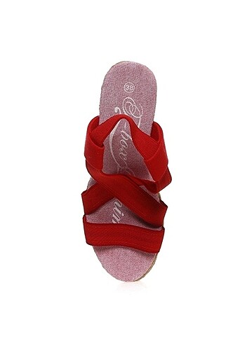 39 Beden kırmızı Renk T-Box Kırmızı Hasır Sandalet