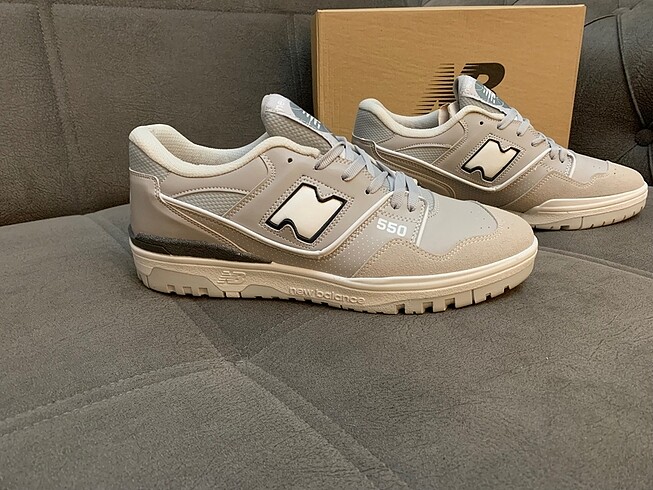 43 Beden gri Renk New Balance 550 Beyaz Gri Sneaker