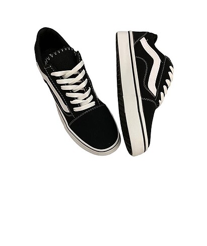 39 Beden siyah Renk Vans Old Skool Siyah Beyaz Sneaker
