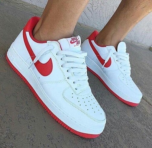 Nike Air Force Kırmızı Beyaz Spor Ayakkabı