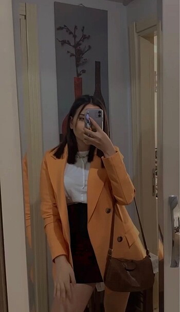 Turuncu basic blazer ceket