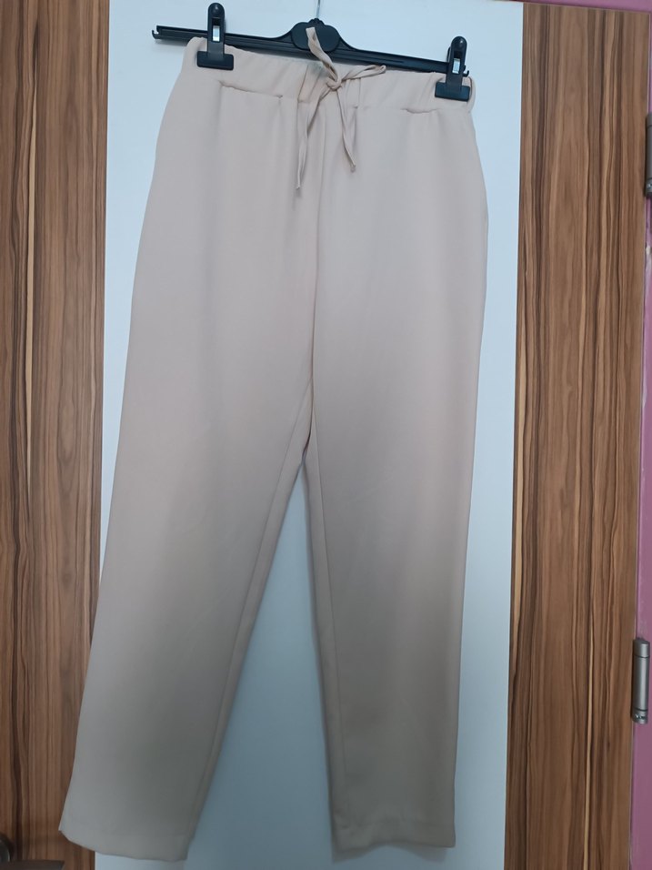 Bej Kadın Regular Fit Kumaş Pantolon - Görsel 3