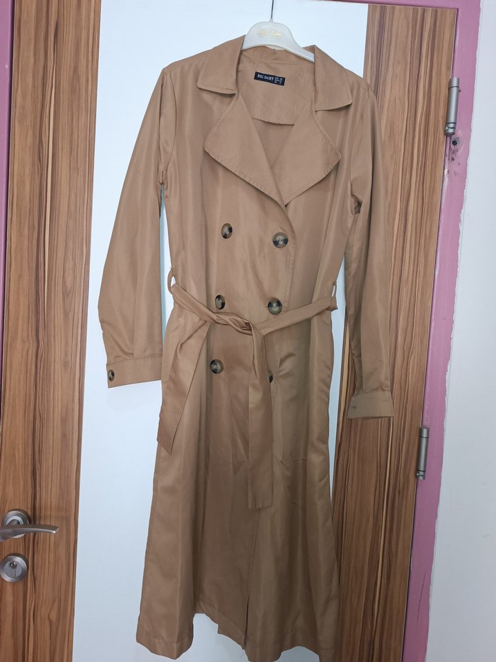 Bej Kadın Uzun Boy Trençkot - Görsel 3