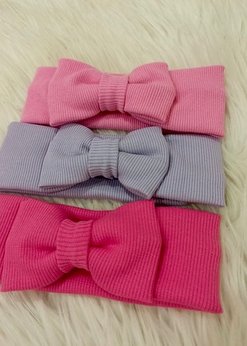 Kız Çocuk kız bebek Pembe Fiyonk Saç Bandana - Görsel 2