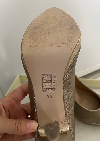 Diğer Bej Saten Stiletto Topuklu Kadın Ayakkabı