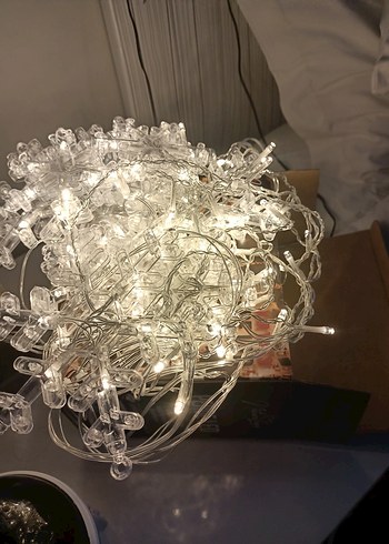 Beyaz Kar Tanesi ve Yıldız Işıklı Dekor - Görsel 3