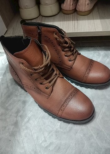 Kahverengi Deri Bağcıklı Erkek Bot - Görsel 2