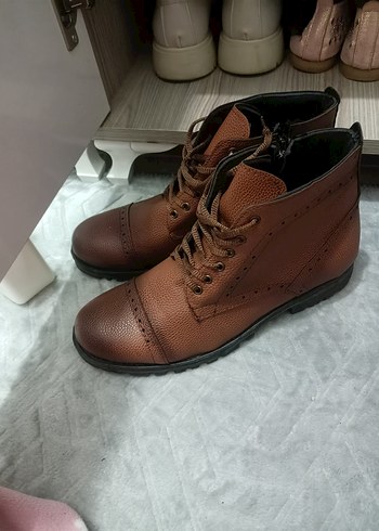 Kahverengi Deri Bağcıklı Erkek Bot - Görsel 6