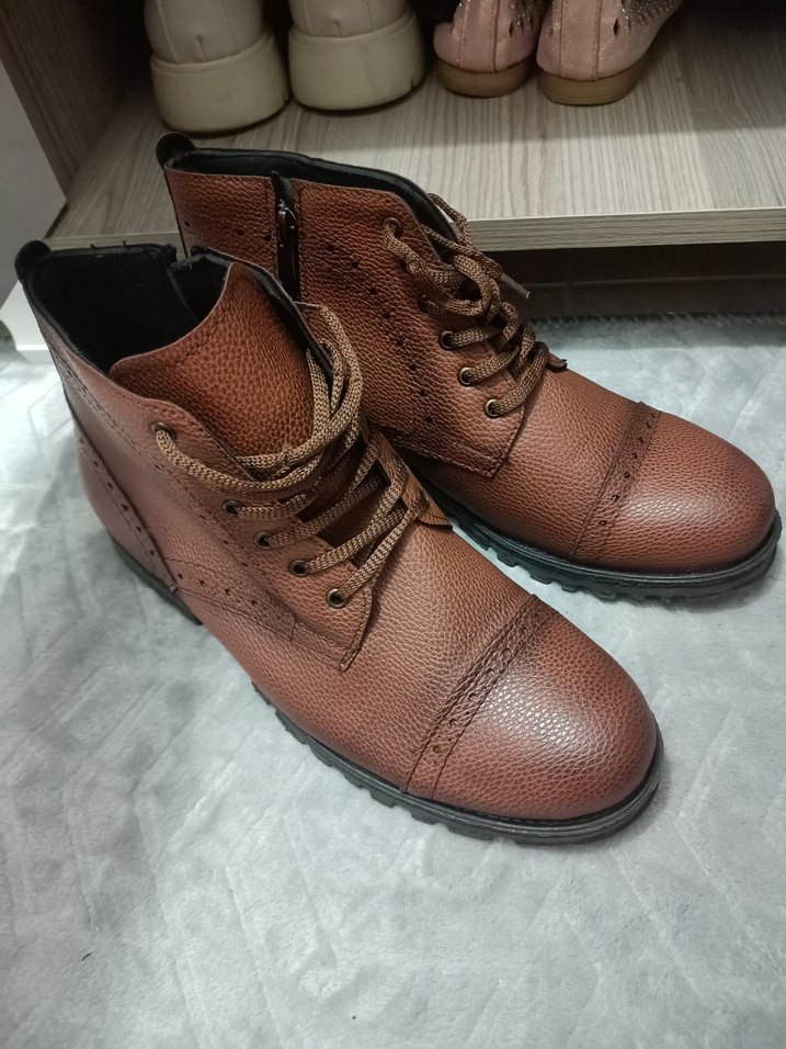 Kahverengi Deri Bağcıklı Erkek Bot - Görsel 2