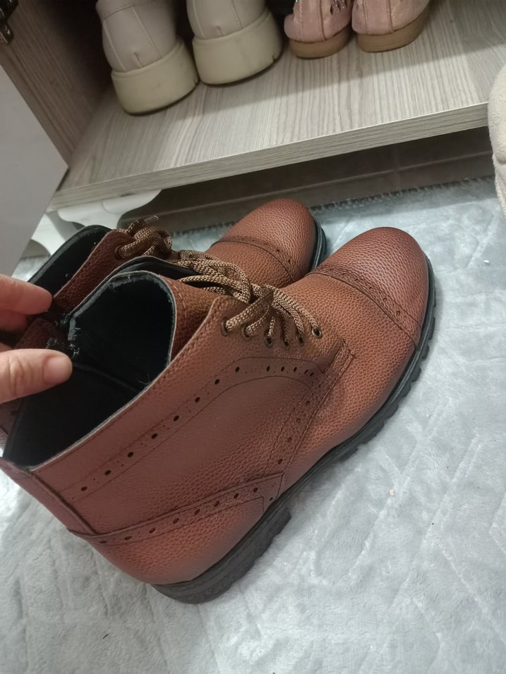 Kahverengi Deri Bağcıklı Erkek Bot - Görsel 3