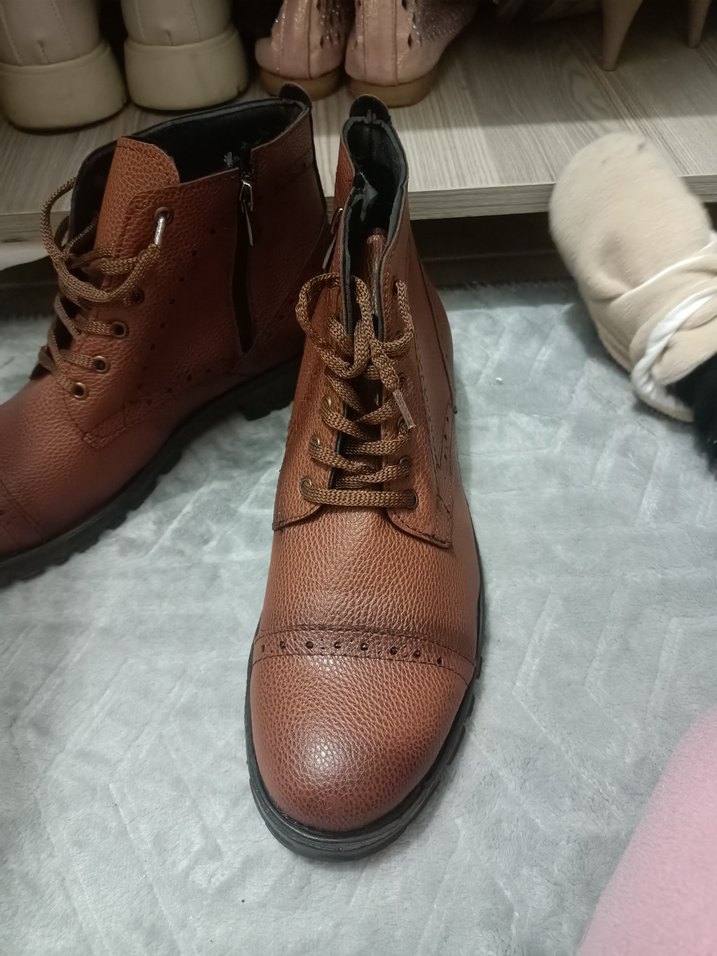 Kahverengi Deri Bağcıklı Erkek Bot - Görsel 4