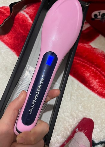 Pembe Pastel Hızlı Saç Düzleştirici Fırça - Görsel 5