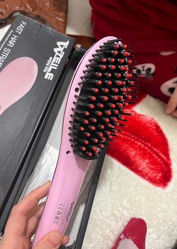 Pembe Pastel Hızlı Saç Düzleştirici Fırça - Görsel 2