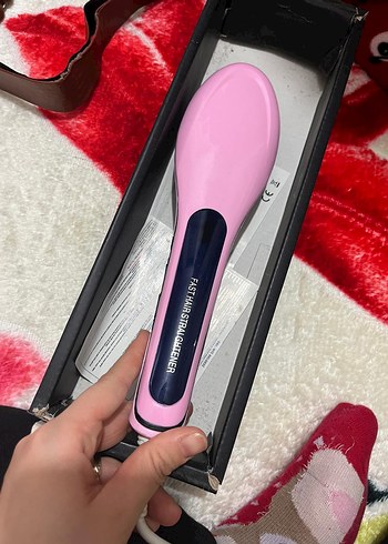 Pembe Pastel Hızlı Saç Düzleştirici Fırça - Görsel 4