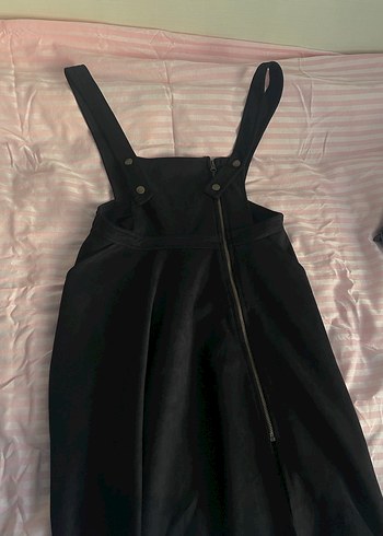 Siyah kadifemsi elbise - Görsel 4