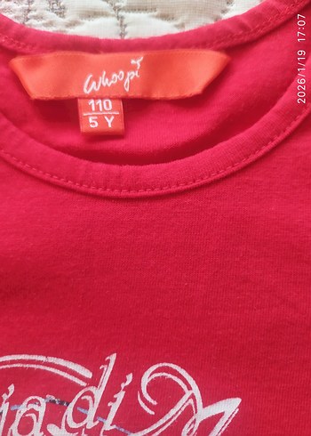 Kırmızı Baskılı Kısa Kollu kız çocuk tunik,elbise - Görsel 9