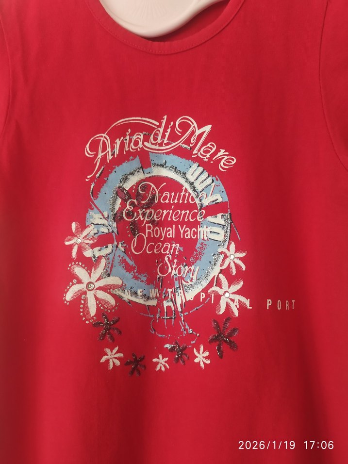 Kırmızı Baskılı Kısa Kollu kız çocuk tunik,elbise - Görsel 4