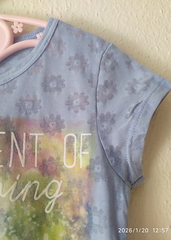 Mavi Kız Çocuk Baskılı Tişört - Görsel 4