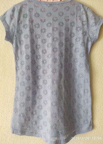 Mavi Kız Çocuk Baskılı Tişört - Görsel 5