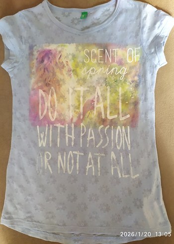 Mavi Kız Çocuk Baskılı Tişört - Görsel 8